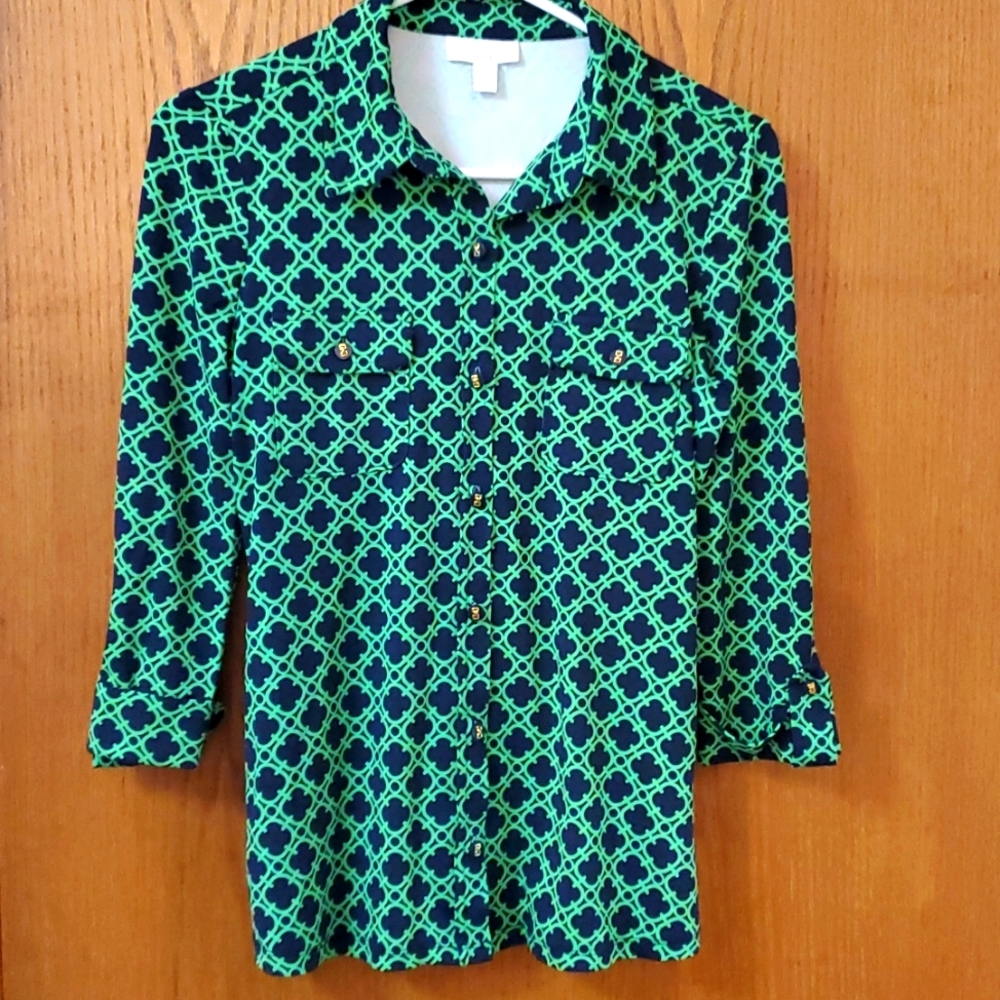 Charter Club Stretch Button Down Petite Small